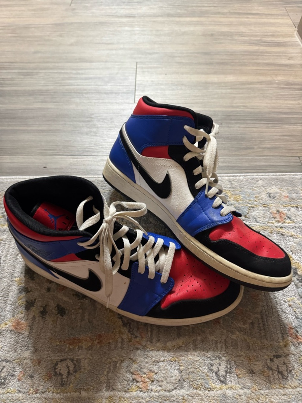Air Jordan 1 Retro Mid “Top 3” in Red/Blue/White/Black
